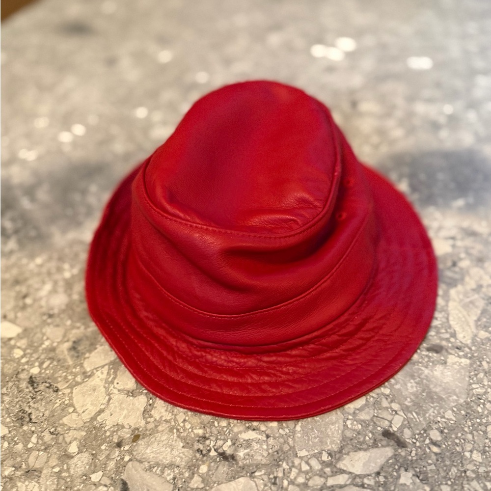 Supreme Vibrant Red Leather Hat - Picture 4 of 8